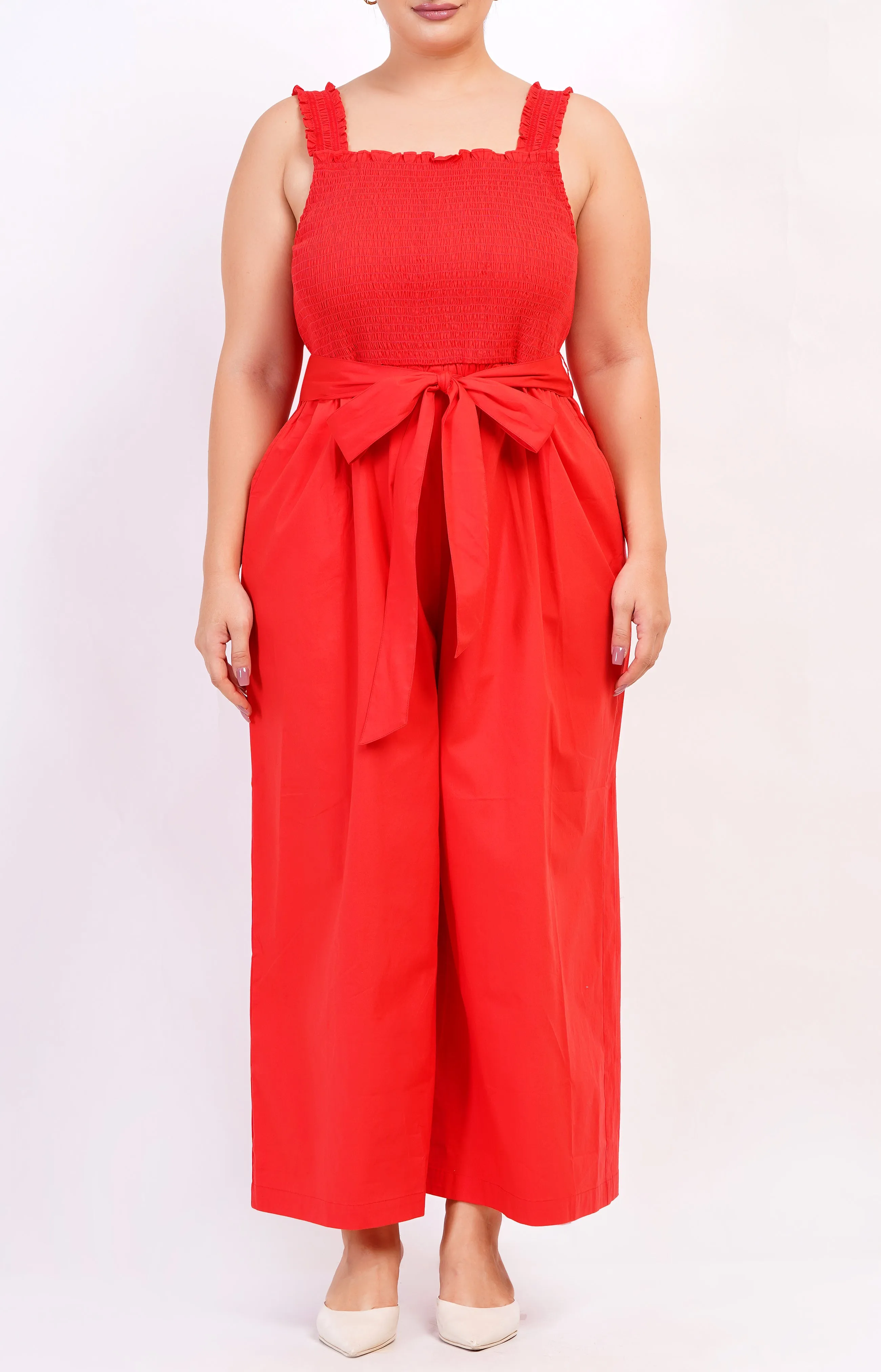Janet Cropped Jumpsuit Poppy Red sold by Leota product image thumbnail 4