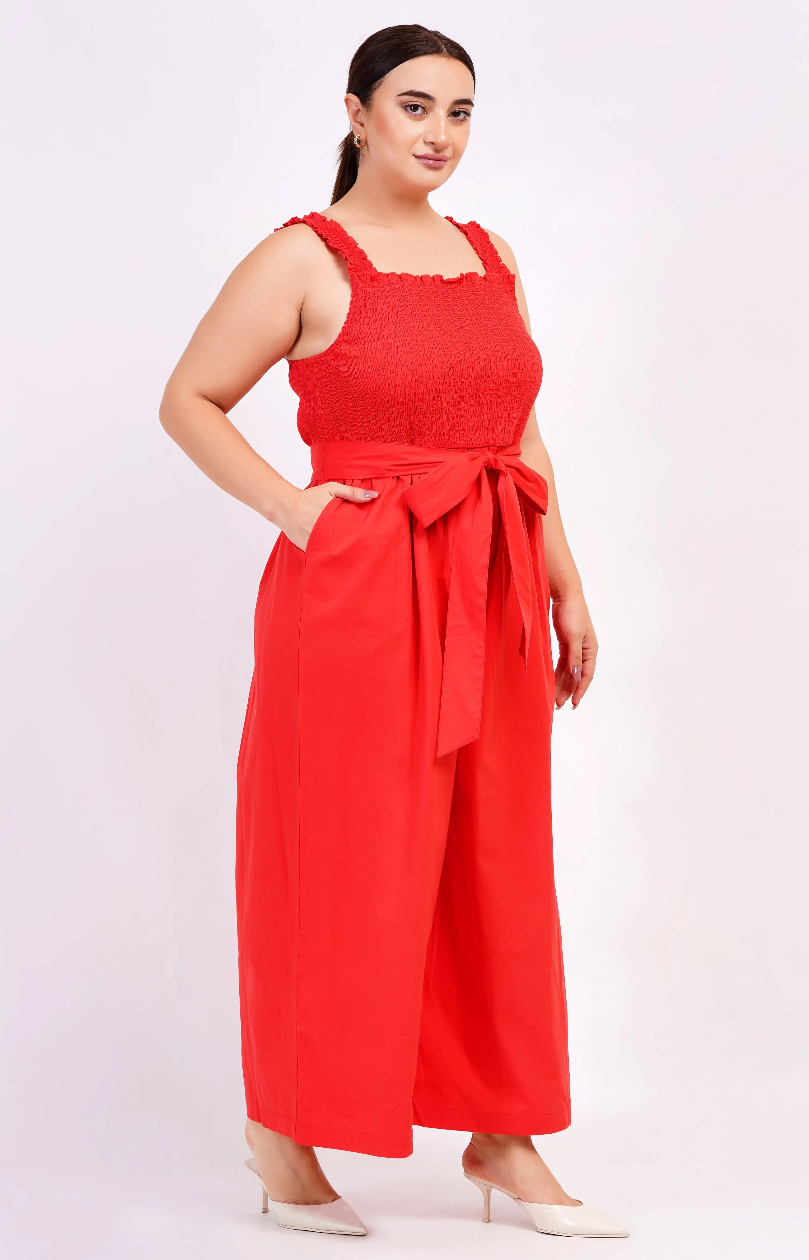 Janet Cropped Jumpsuit Poppy Red sold by Leota product image thumbnail 3