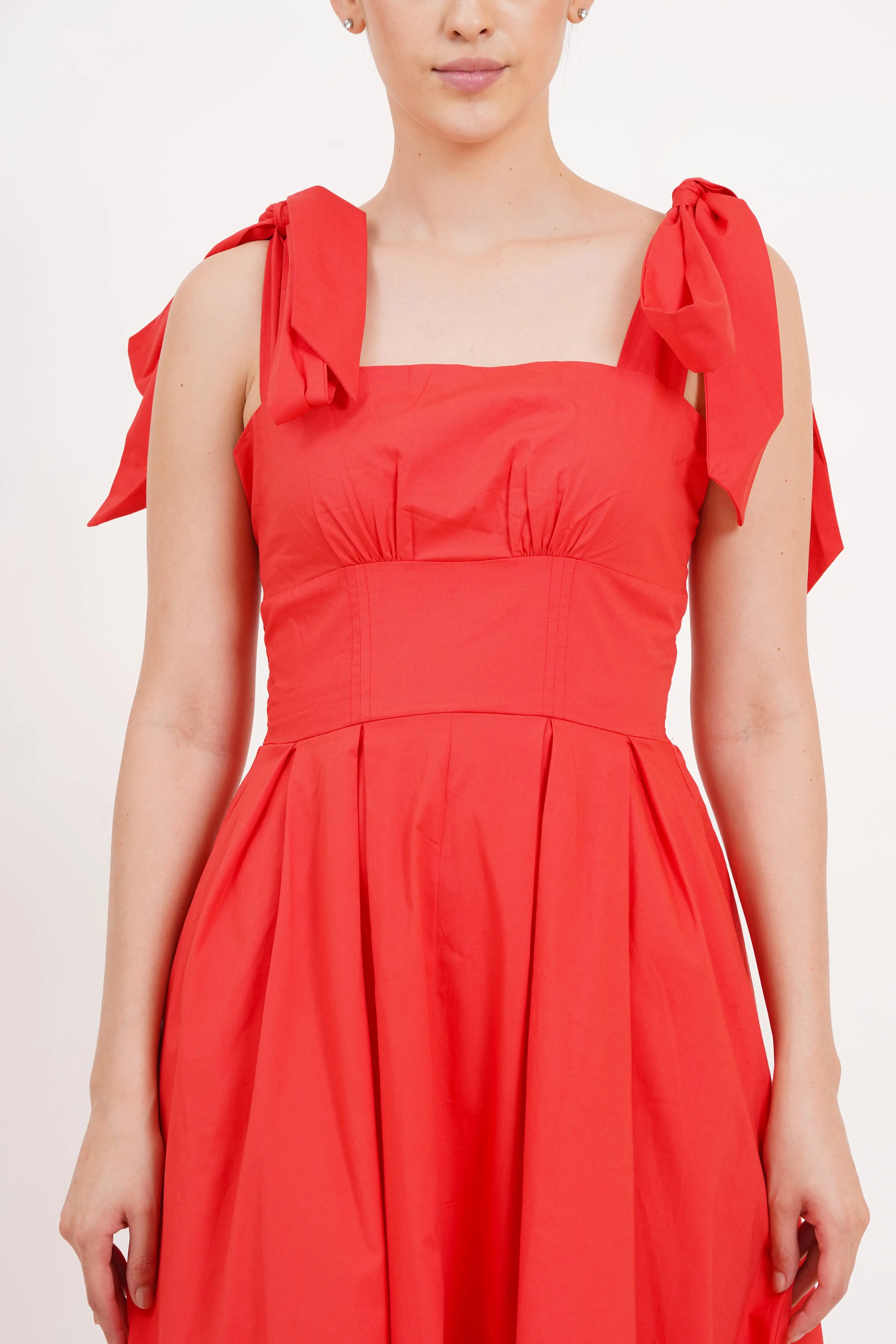 Penelope Bow Dress Poppy Red sold by Leota product image thumbnail 4