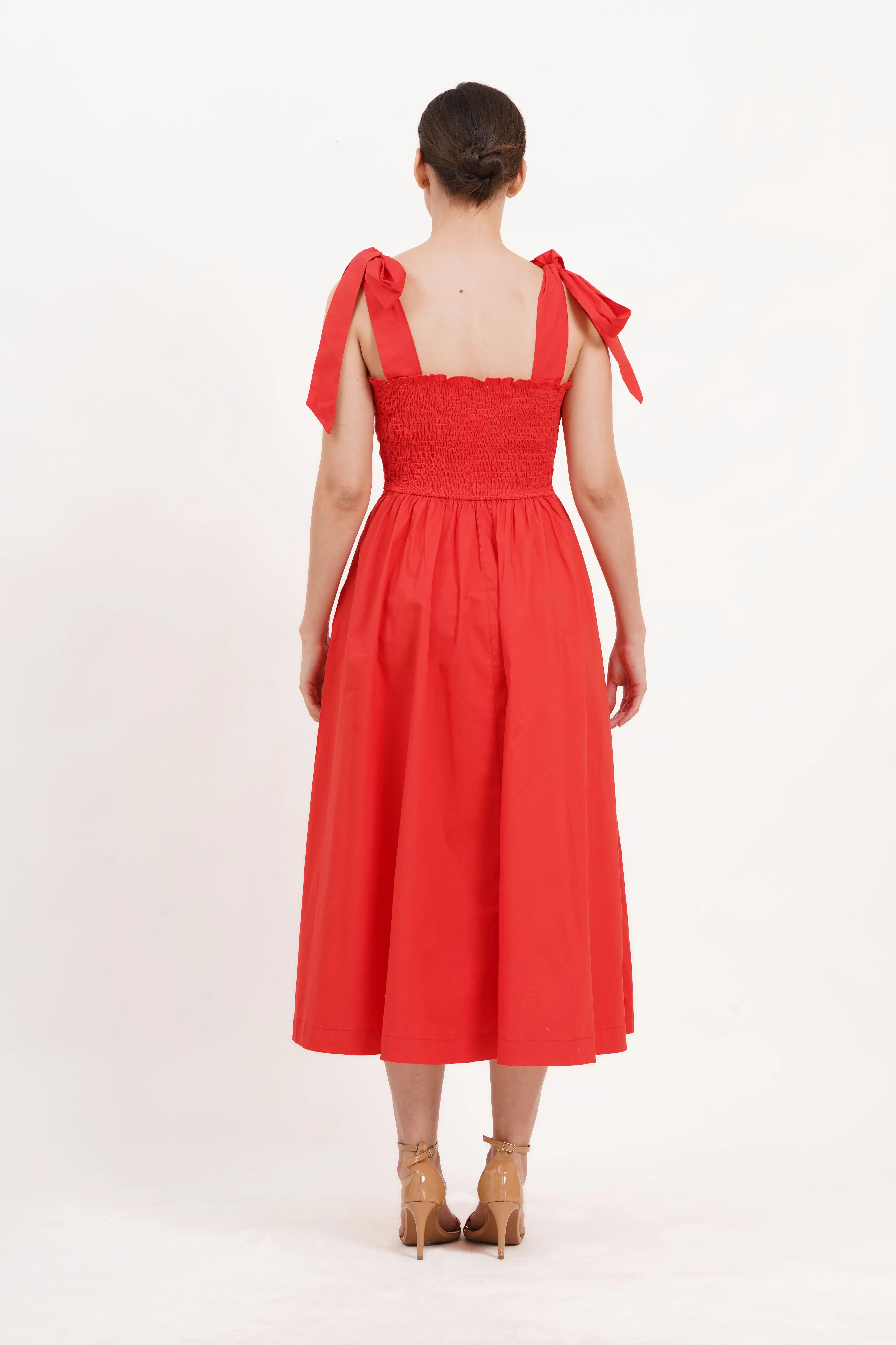Penelope Bow Dress Poppy Red sold by Leota product image thumbnail 2