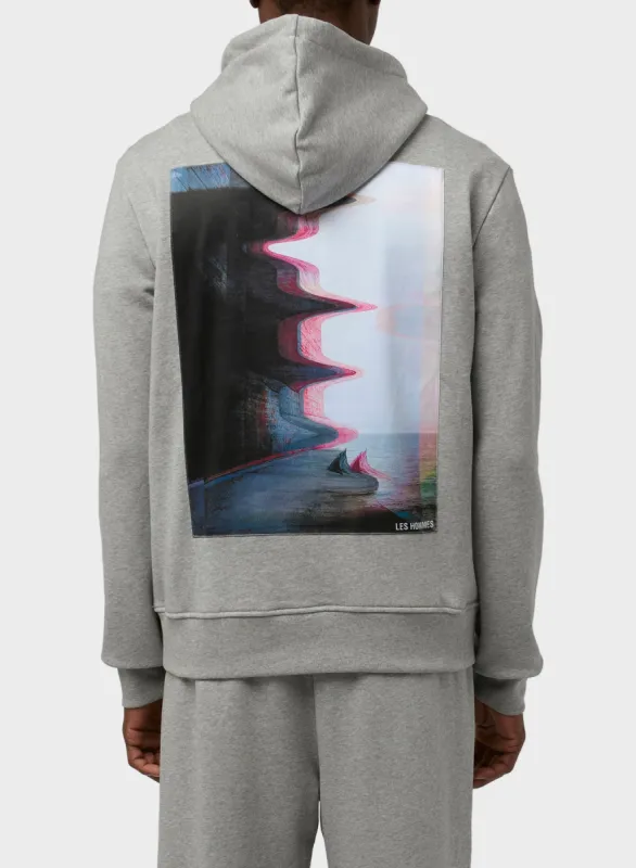 COMFY FLEECE WITH SILK FLUID PRINTS ON THE BACK sold by Les Hommes