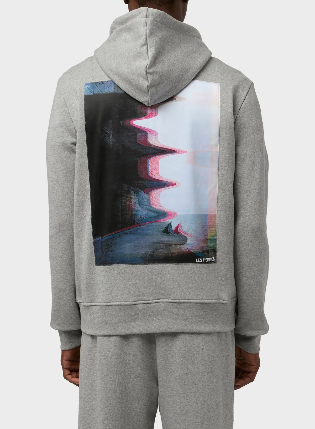 COMFY FLEECE WITH SILK FLUID PRINTS ON THE BACK sold by Les Hommes