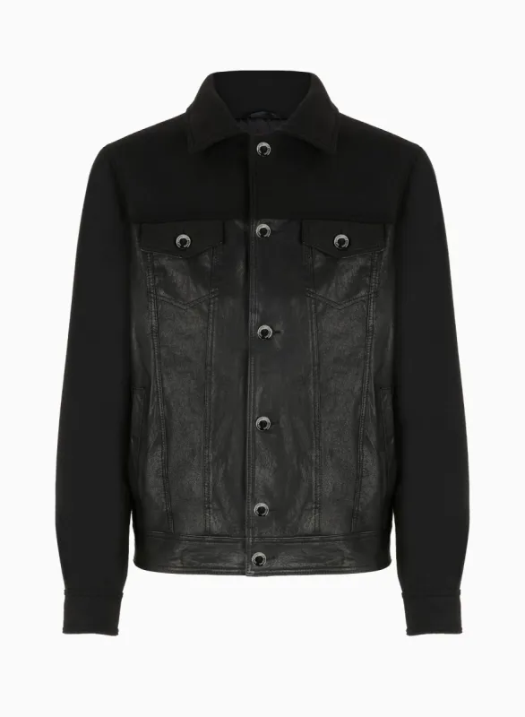 COWBOY JACKET  WOVEN AND LEATHER sold by Les Hommes