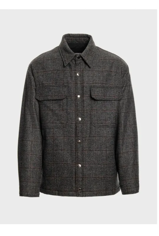 Padded shirtwool coat check sold by Les Hommes