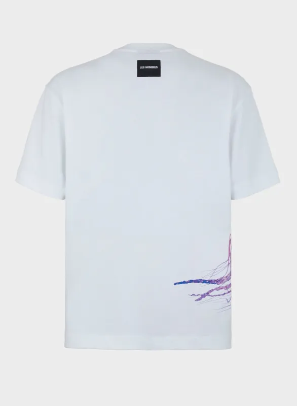 T-shirt jellyfish on the side jersey sold by Les Hommes