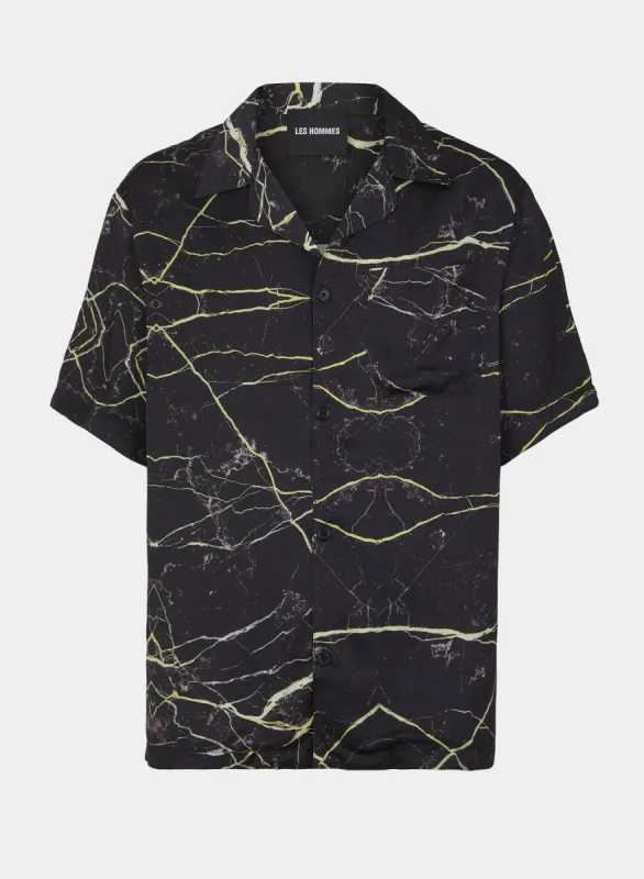 Shirt allover marble viscose sold by Les Hommes