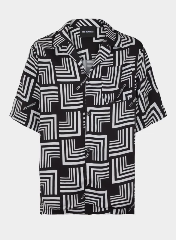Shirt allover geometric square print sold by Les Hommes