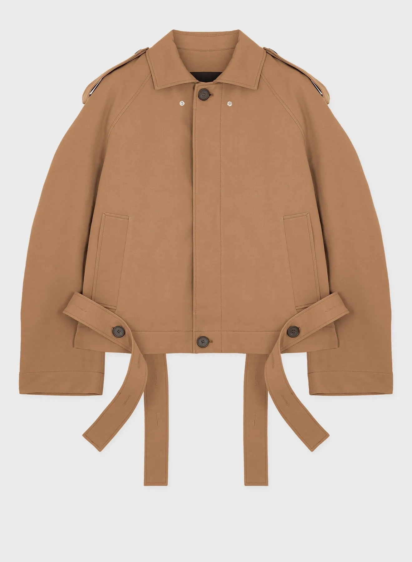 CROPPED TRENCH WITH BELT sold by Les Hommes