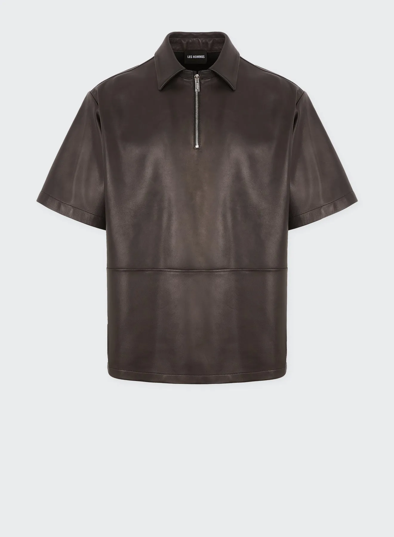 HALF ZIP LEATHER SHIRT sold by Les Hommes