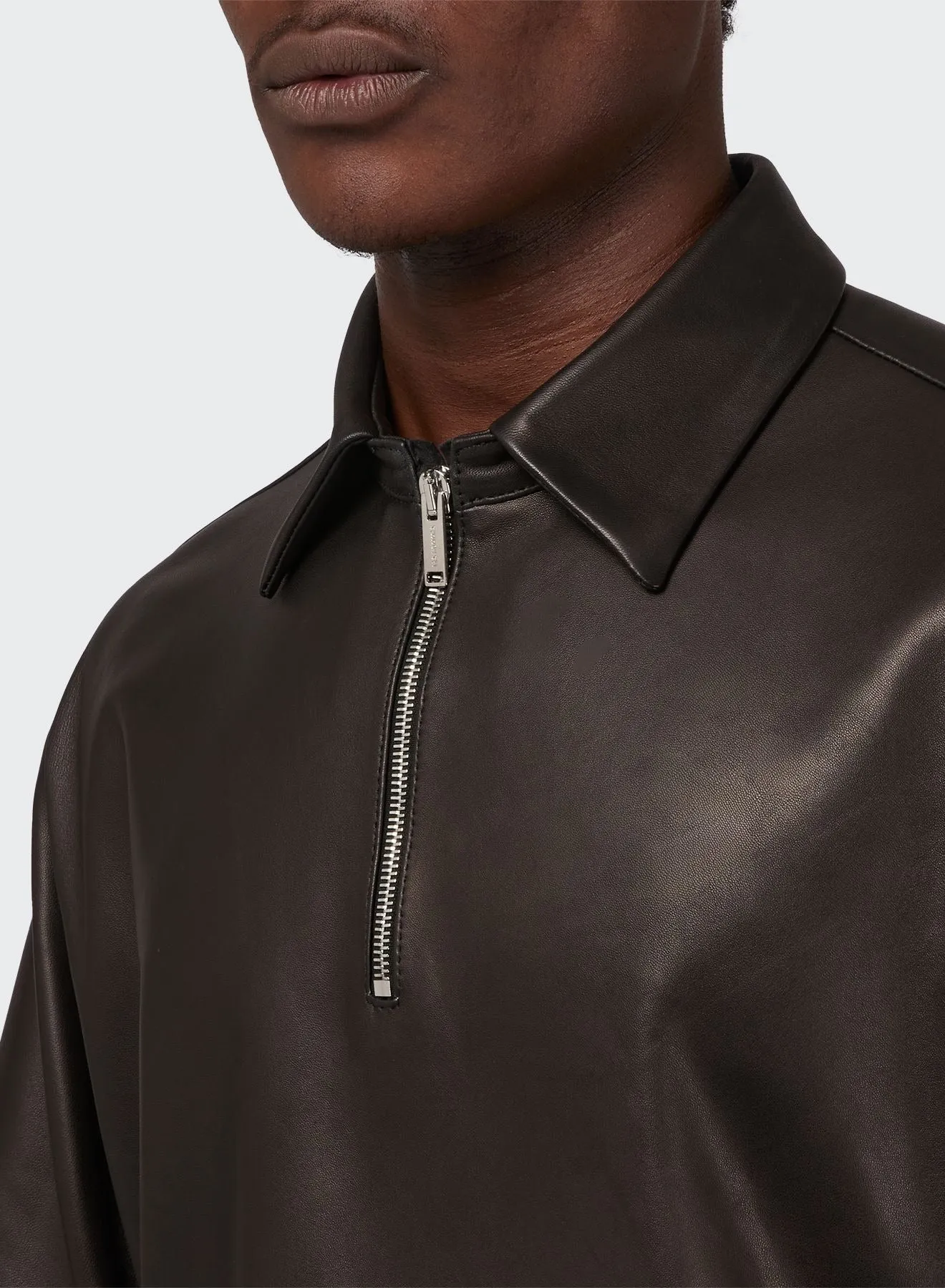 HALF ZIP LEATHER SHIRT sold by Les Hommes product image thumbnail 4