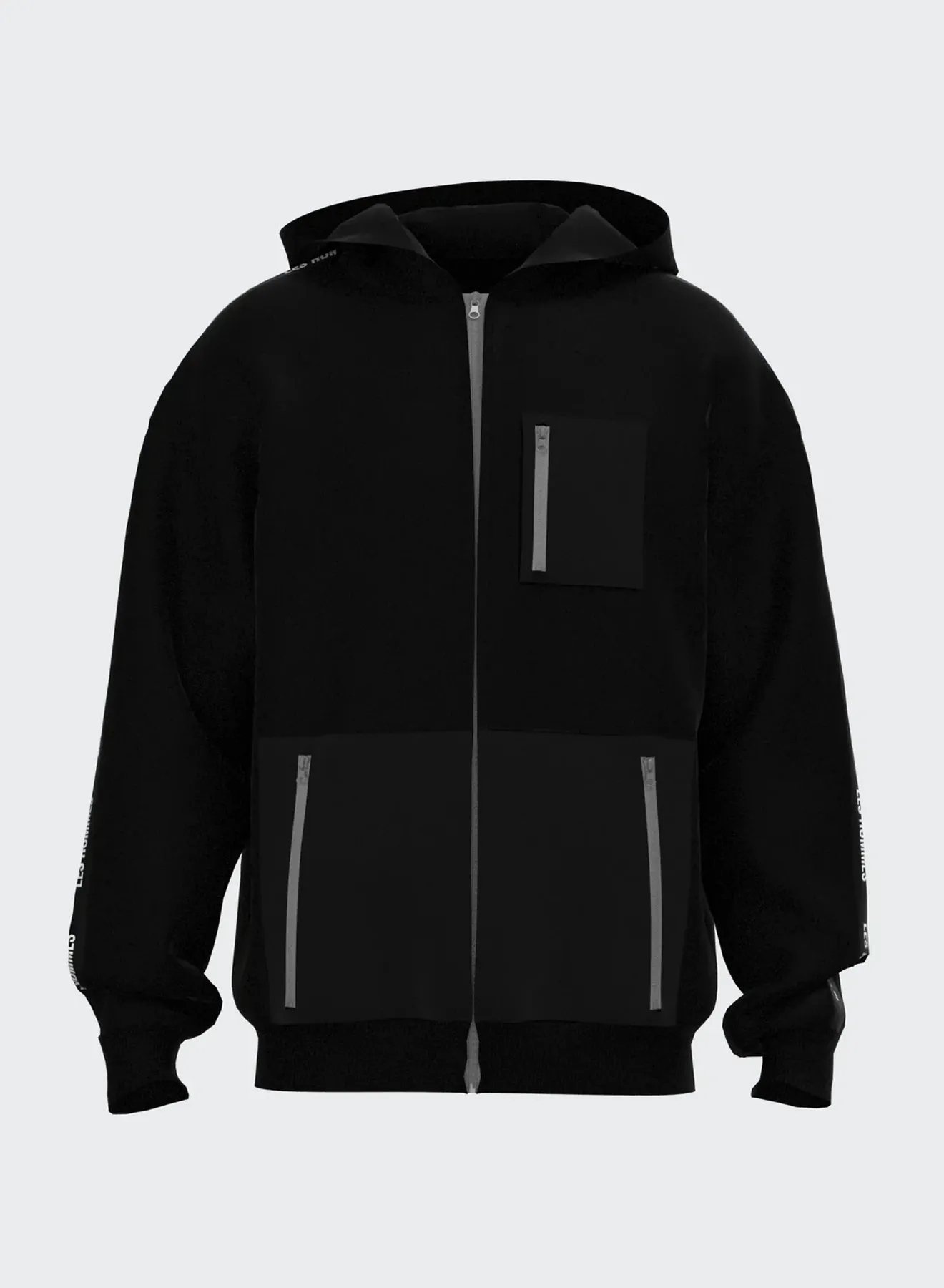 FULL ZIP HOODIE WITH EMBOSSED TAPE sold by Les Hommes