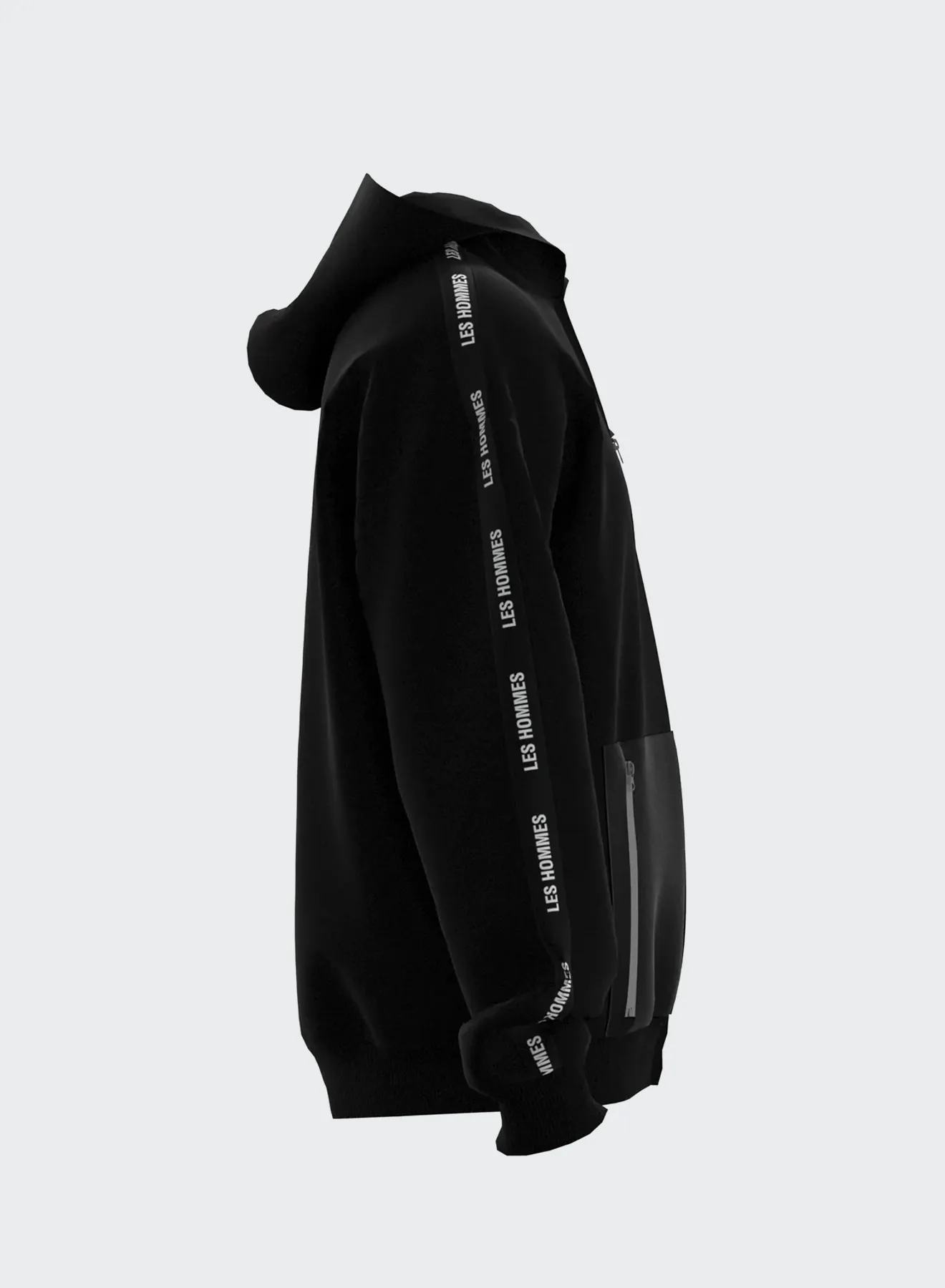 FULL ZIP HOODIE WITH EMBOSSED TAPE sold by Les Hommes product image thumbnail 2