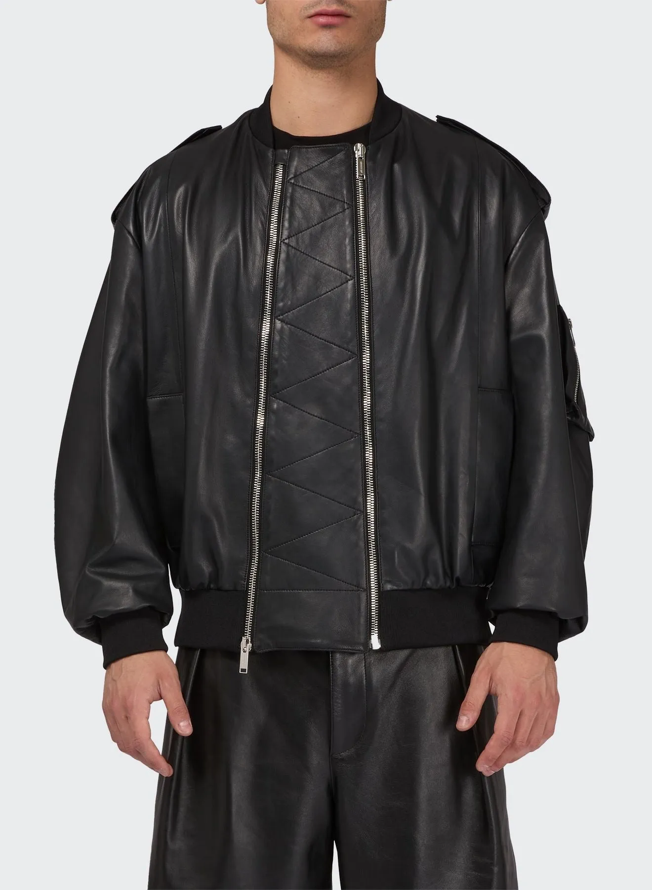 LIGHT LEATHER BOMBER sold by Les Hommes product image thumbnail 2