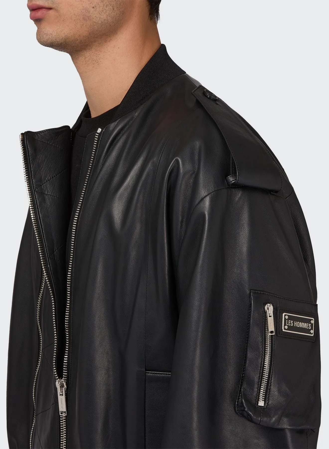 LIGHT LEATHER BOMBER sold by Les Hommes product image thumbnail 4