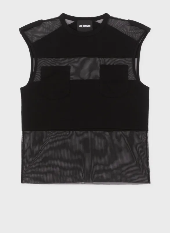 TANK TOP WITH TULLE sold by Les Hommes