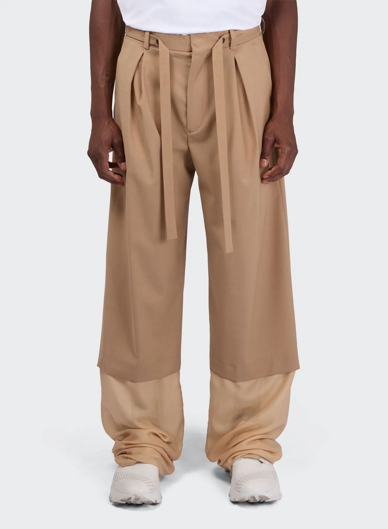 3 BUTTON TROUSER WITH COULISSE DOUBLE LAYERING sold by Les Hommes product image thumbnail 2