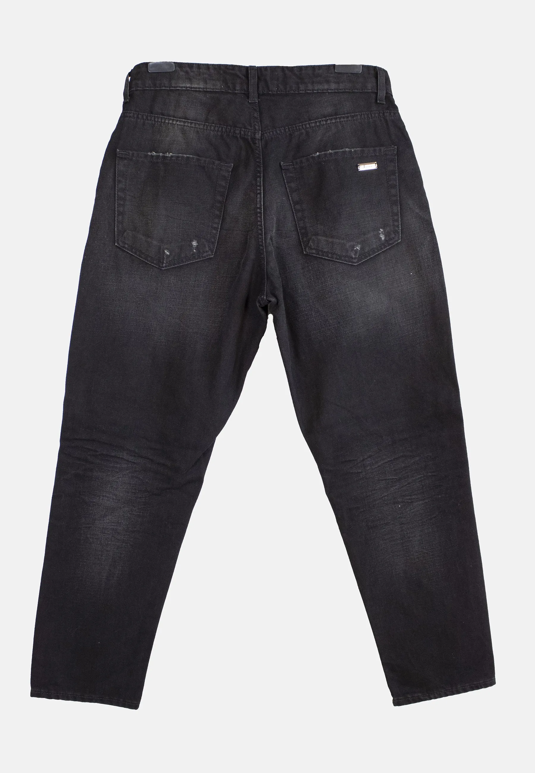 242L01056 BLACK DENIM STREATCH JEANS TEARS WASH 1 sold by Les Hommes product image thumbnail 3