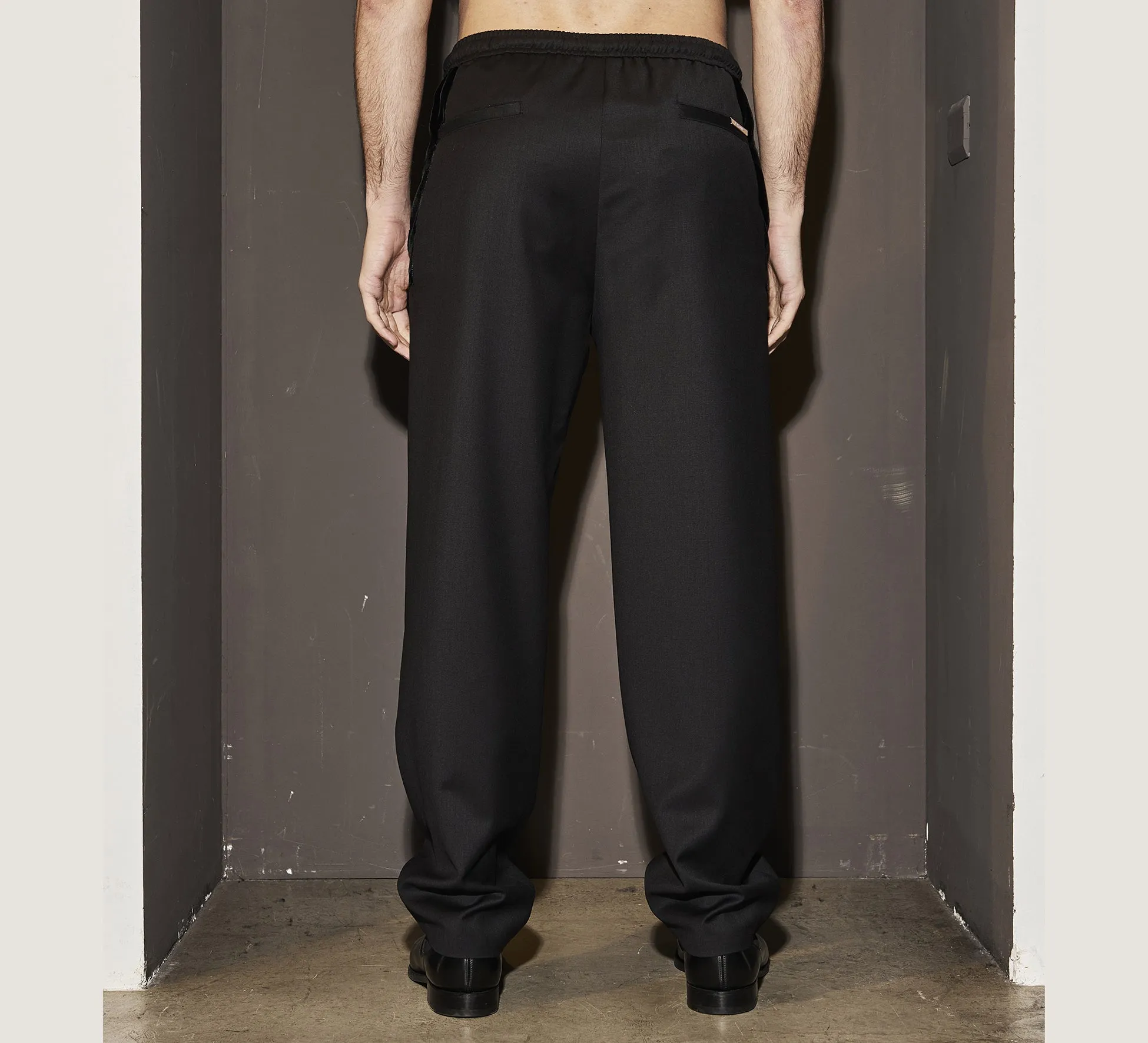 LHB2526011 Wool Wide Leg Pants Whit Velvet Detail sold by Les Hommes product image thumbnail 2