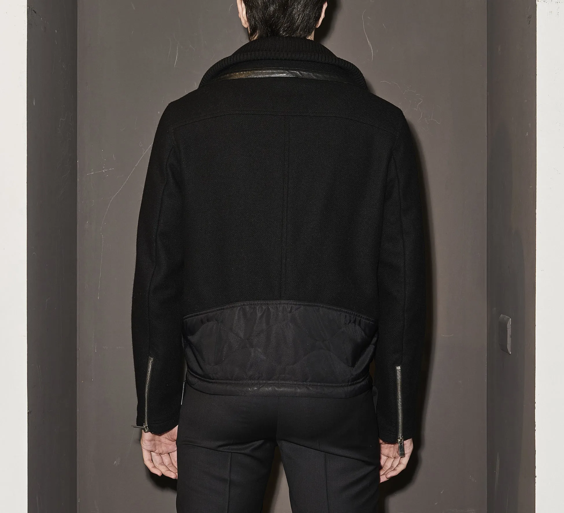 LHB2524006 Knit Wool leather Jacket sold by Les Hommes product image thumbnail 2