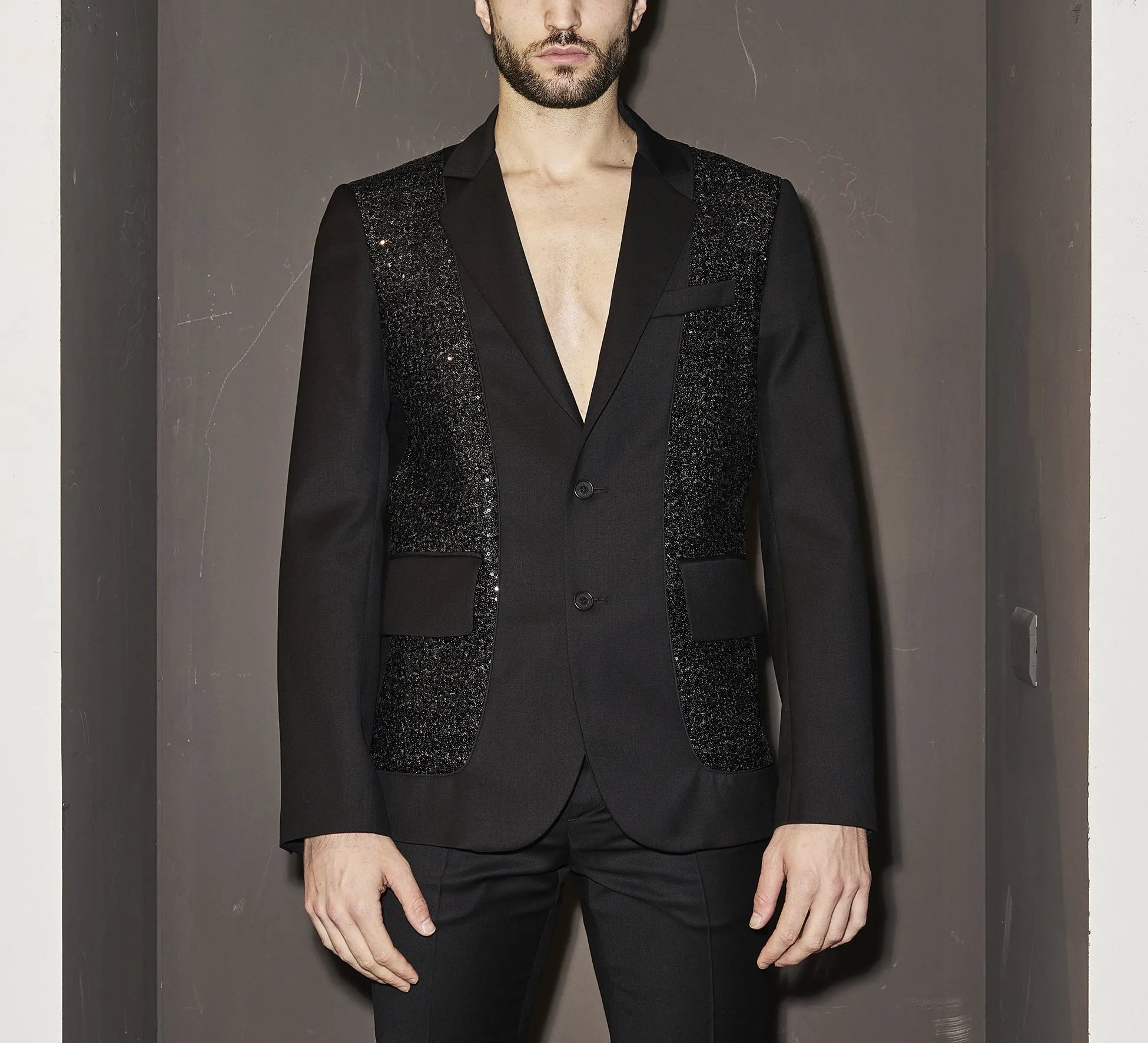 LHB2521303 Paillettes Panels Blazer sold by Les Hommes