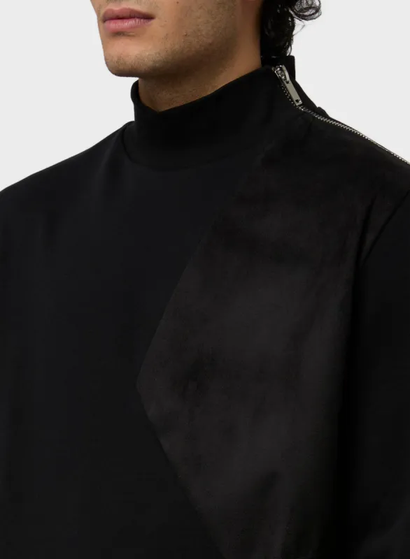 TURTLE NECK FLEECE WITH GEOMETRIC CUTS sold by Les Hommes