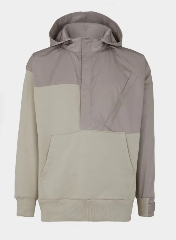 ASYMMETRICAL NYLON DETAILS HOODIE sold by Les Hommes