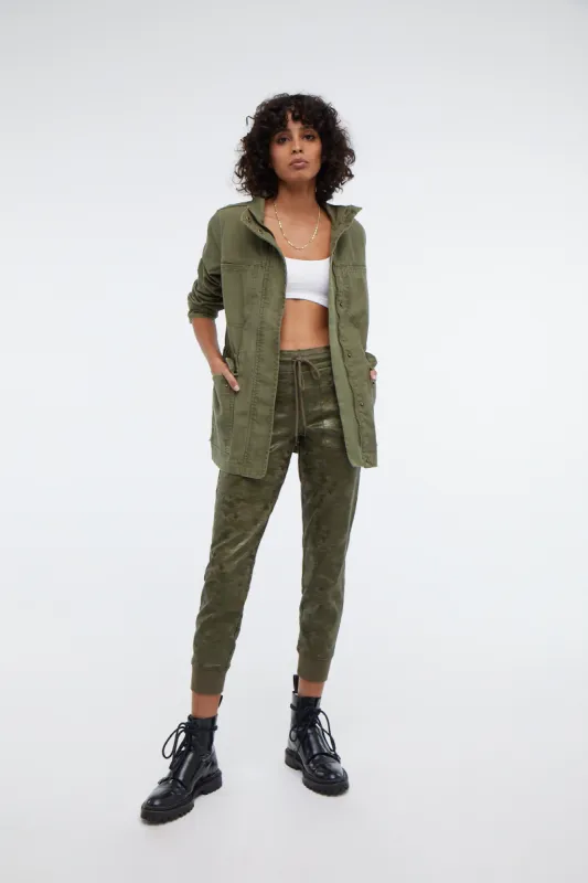 Jolie Glossed Camo Trek Pant sold by Level 99