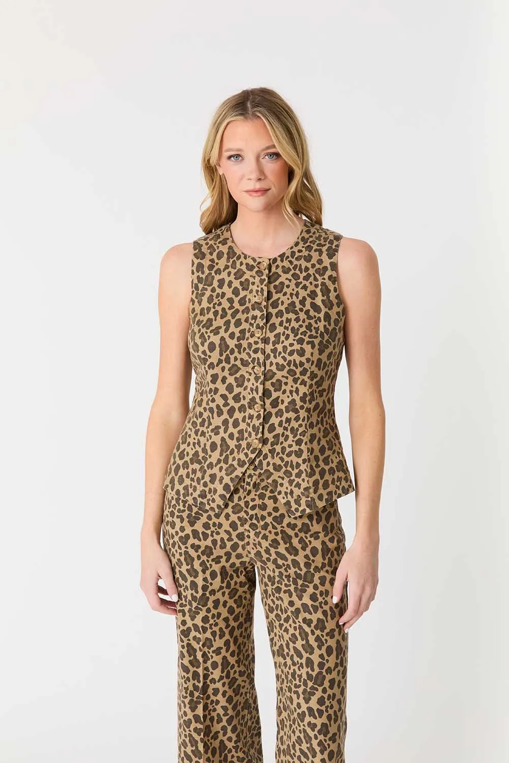 Sophia Leopard Print Vest sold by Level 99