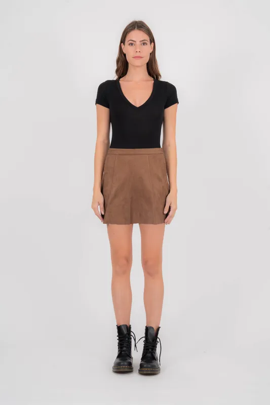 Vegan Suede Skirt sold by Level 99