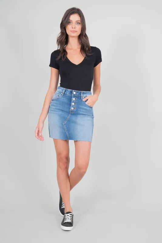 Lana Exposed Button Skirt sold by Level 99