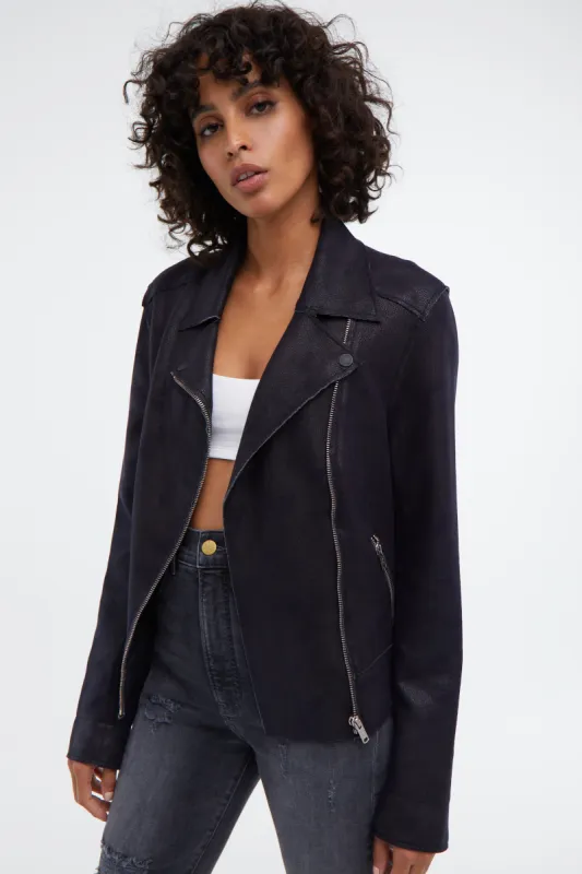 Tabitha Vegan Suede Moto Jacket sold by Level 99