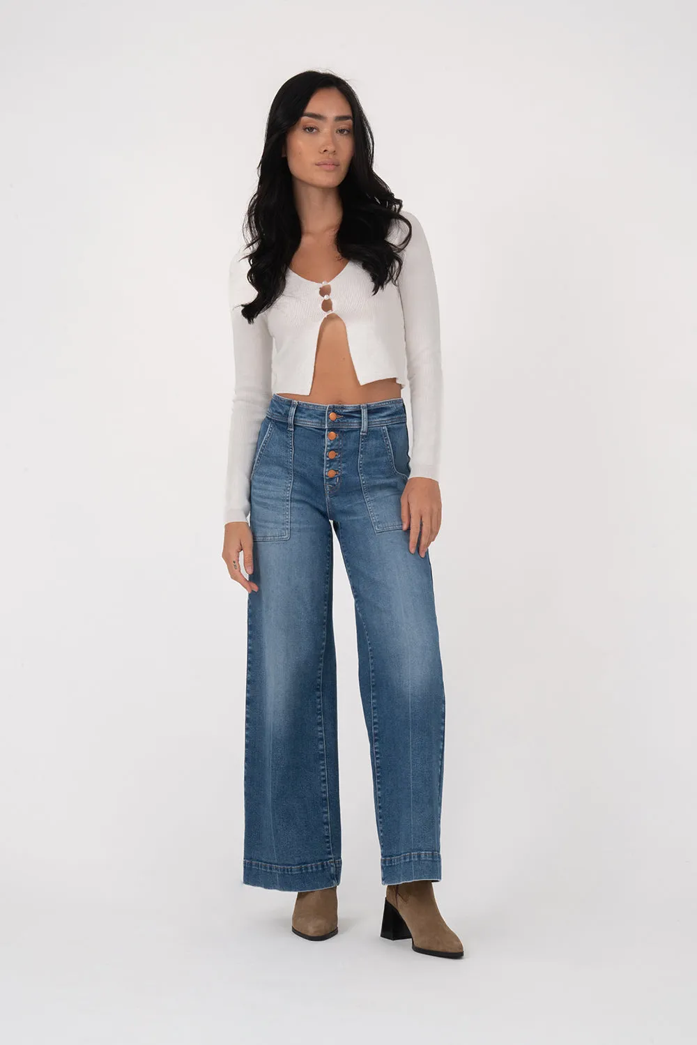 Camille Exposed Button Wide Leg sold by Level 99 product image thumbnail 5