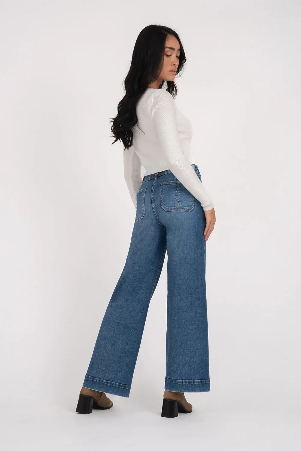 Camille Exposed Button Wide Leg sold by Level 99 product image thumbnail 4