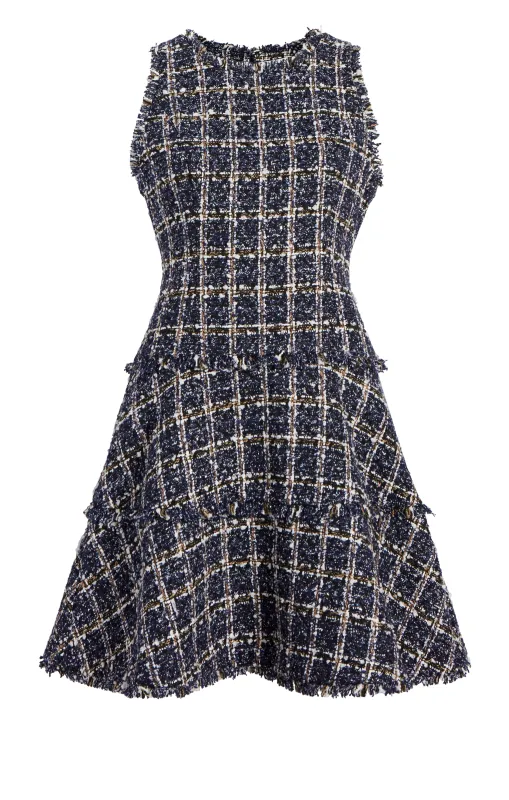 Multi Tweed Jewel Dress sold by Likely