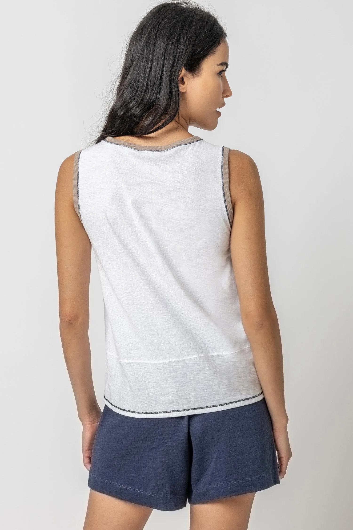 Contrast Color Crewneck Tank sold by Lilla P product image thumbnail 2