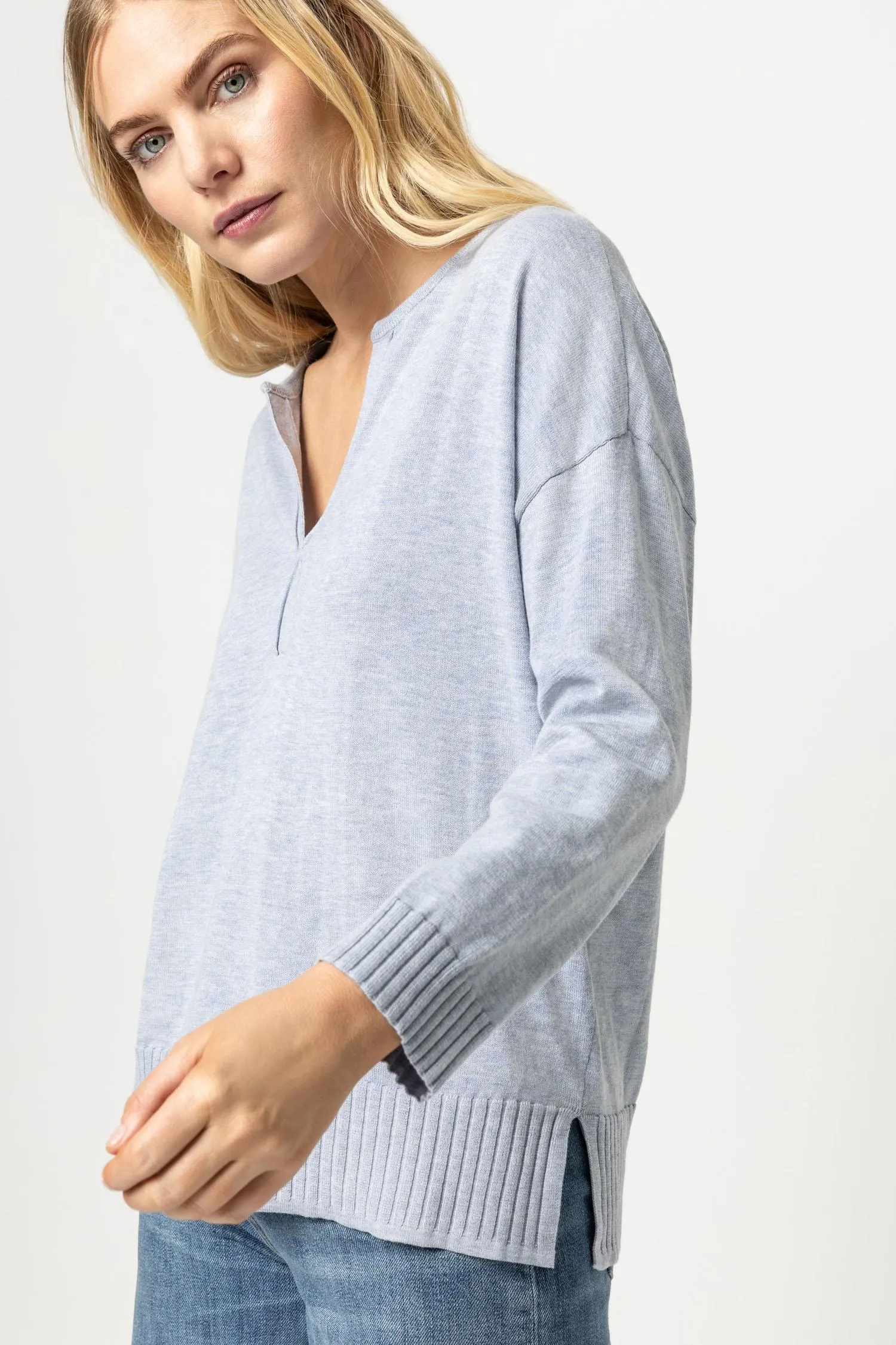 Split Neck Pullover Sweater sold by Lilla P product image thumbnail 4