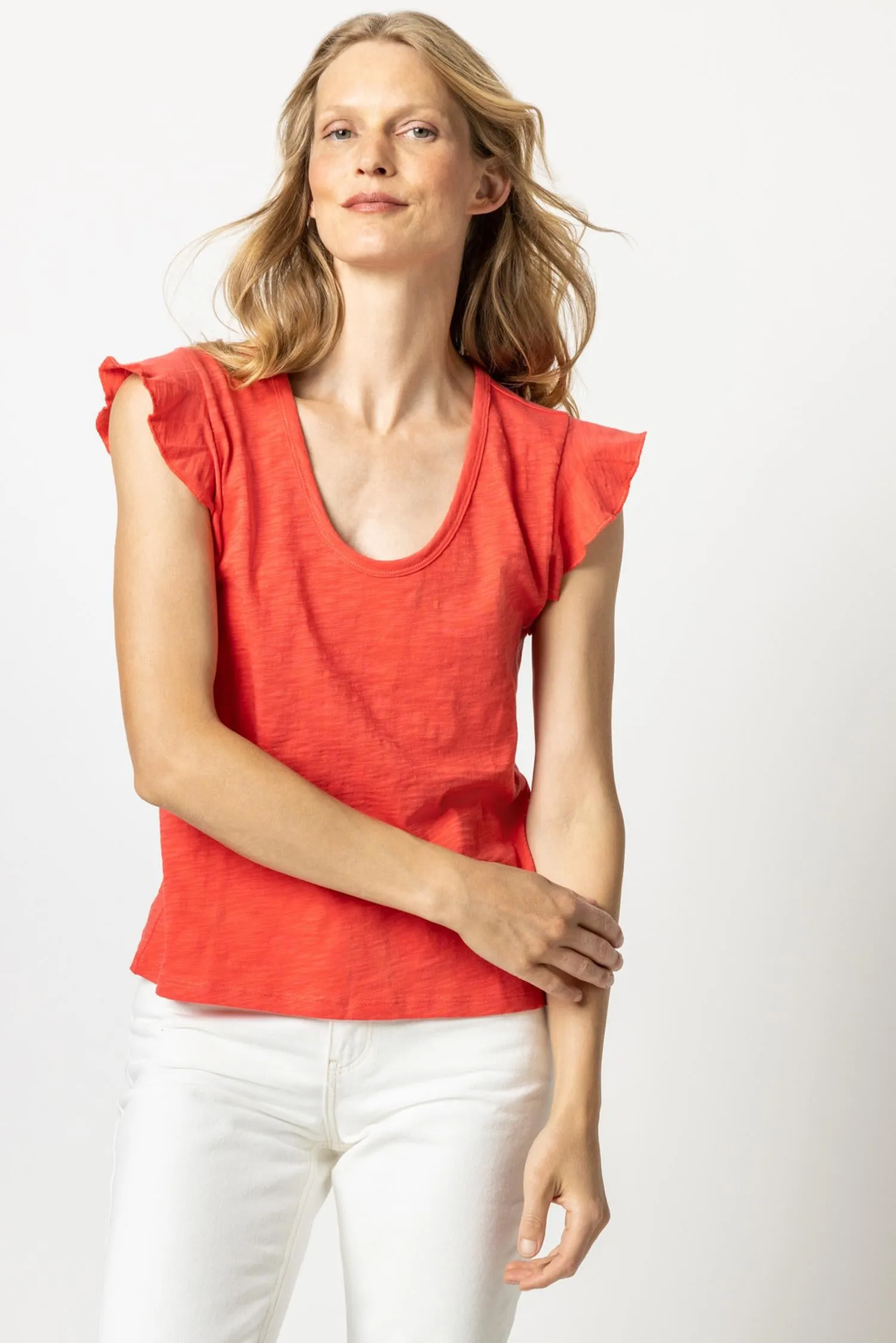 Scoop Neck Flutter Sleeve sold by Lilla P product image thumbnail 3