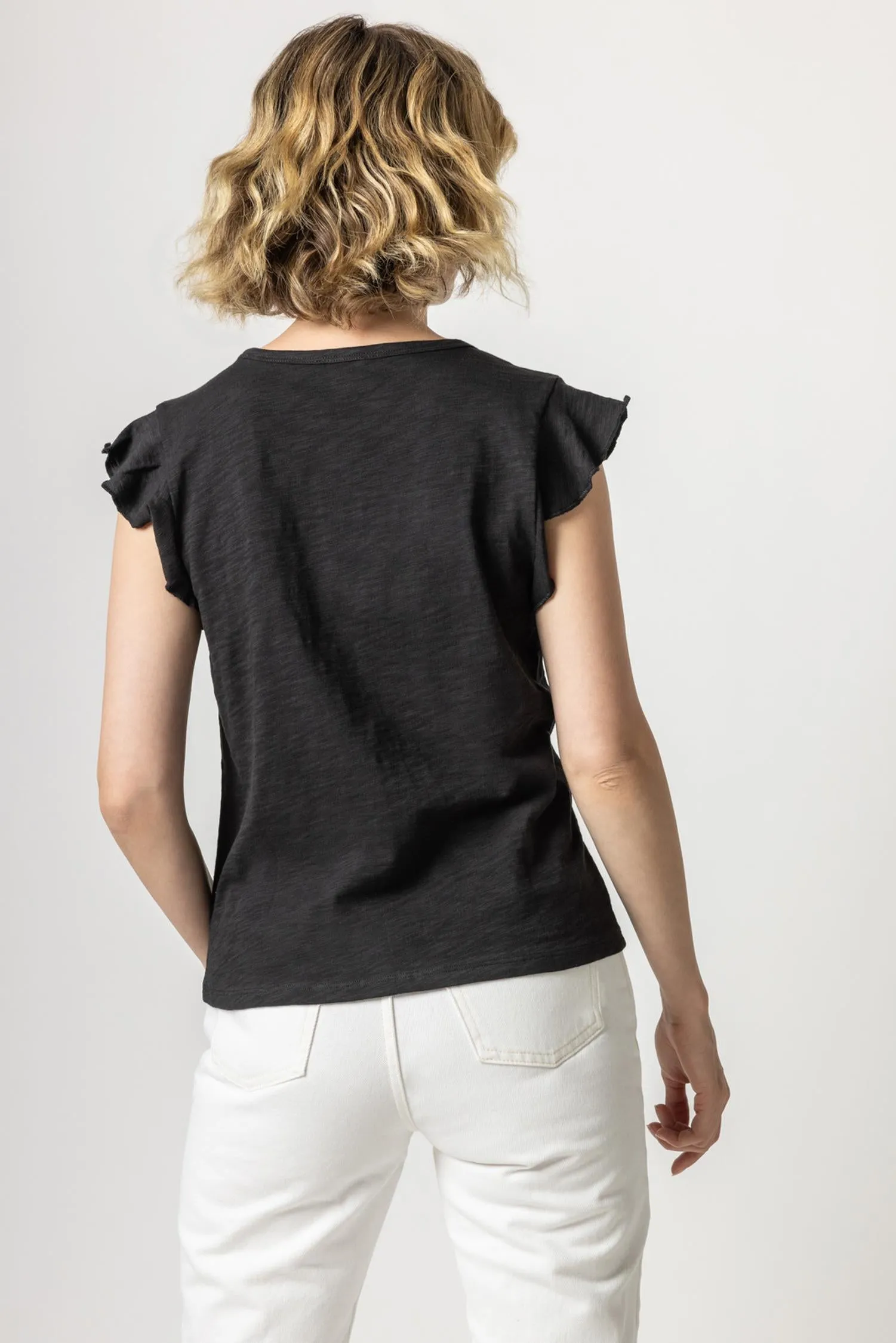 Scoop Neck Flutter Sleeve sold by Lilla P product image thumbnail 2