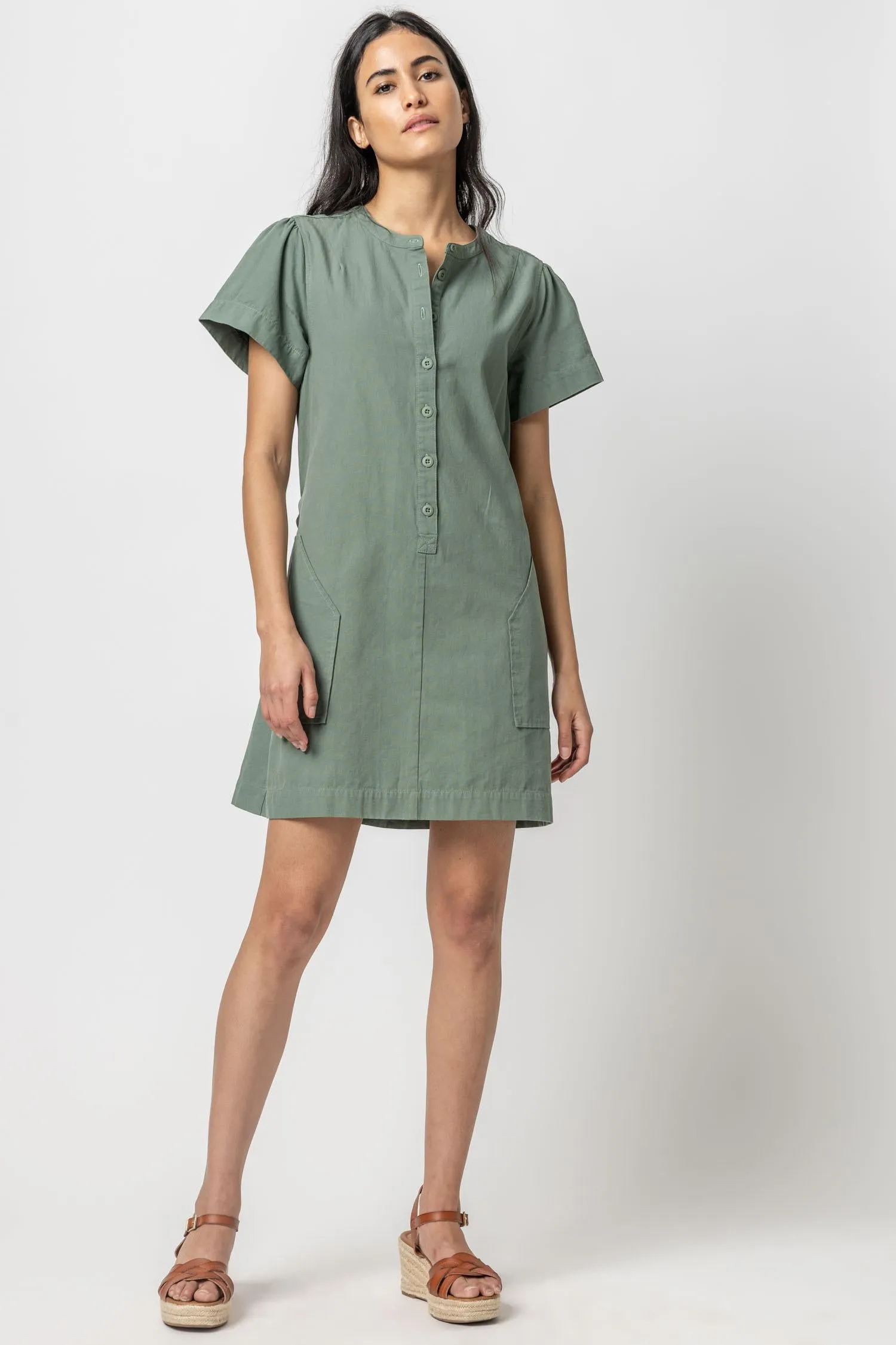 Half-Placket Canvas Dress sold by Lilla P product image thumbnail 3