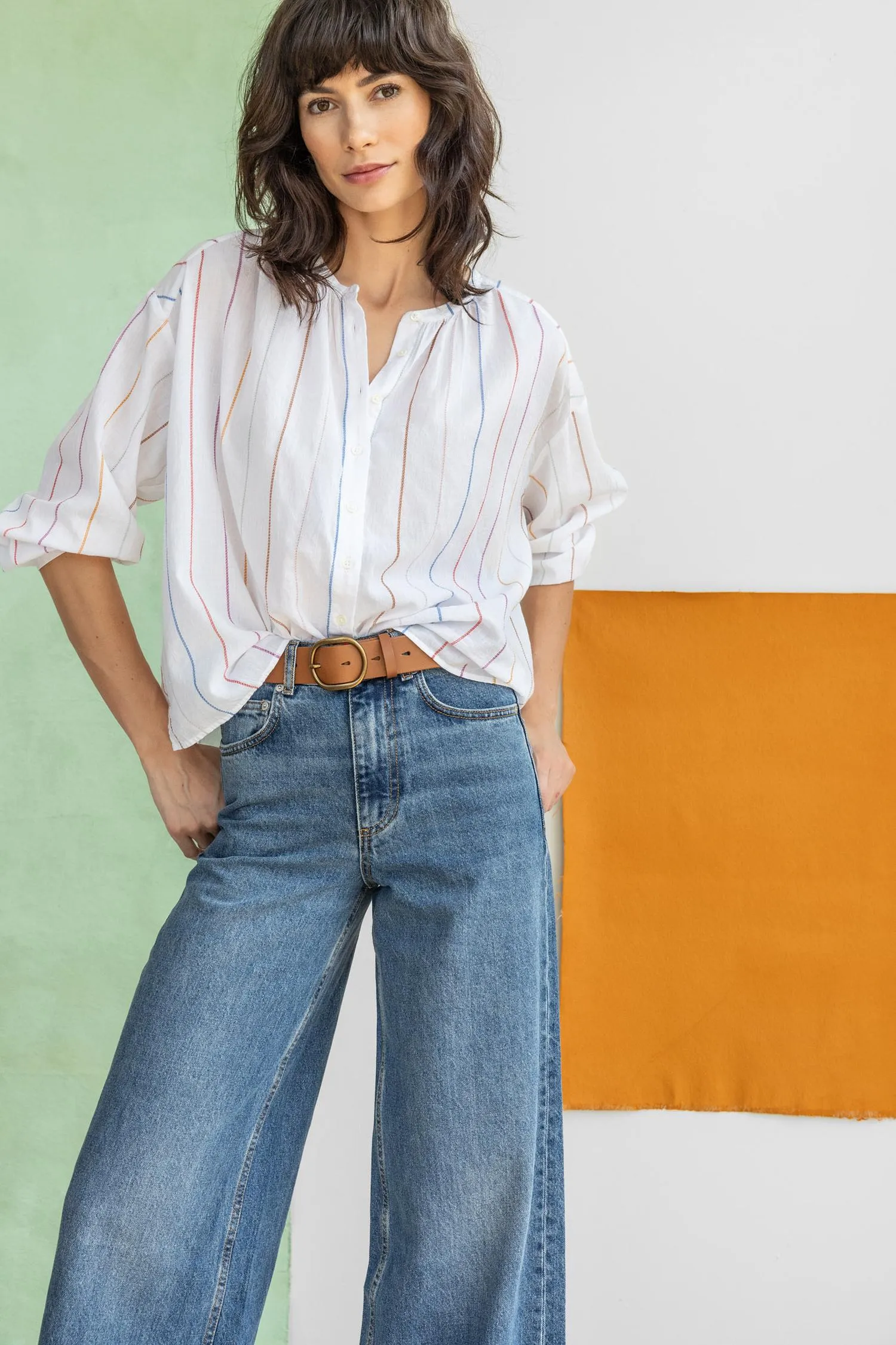 Bracelet Sleeve Shirred Blouse sold by Lilla P product image thumbnail 2