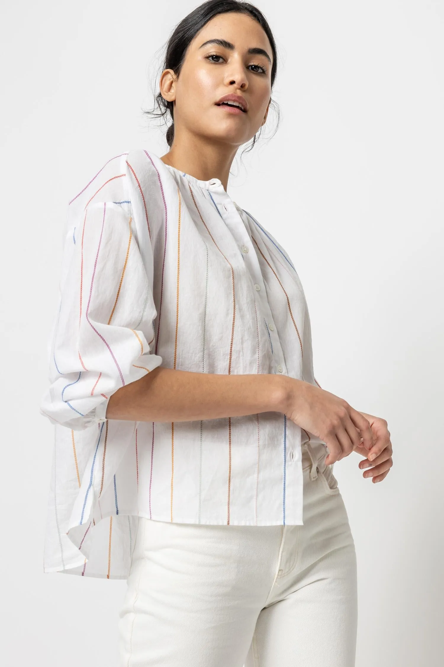Bracelet Sleeve Shirred Blouse sold by Lilla P product image thumbnail 3