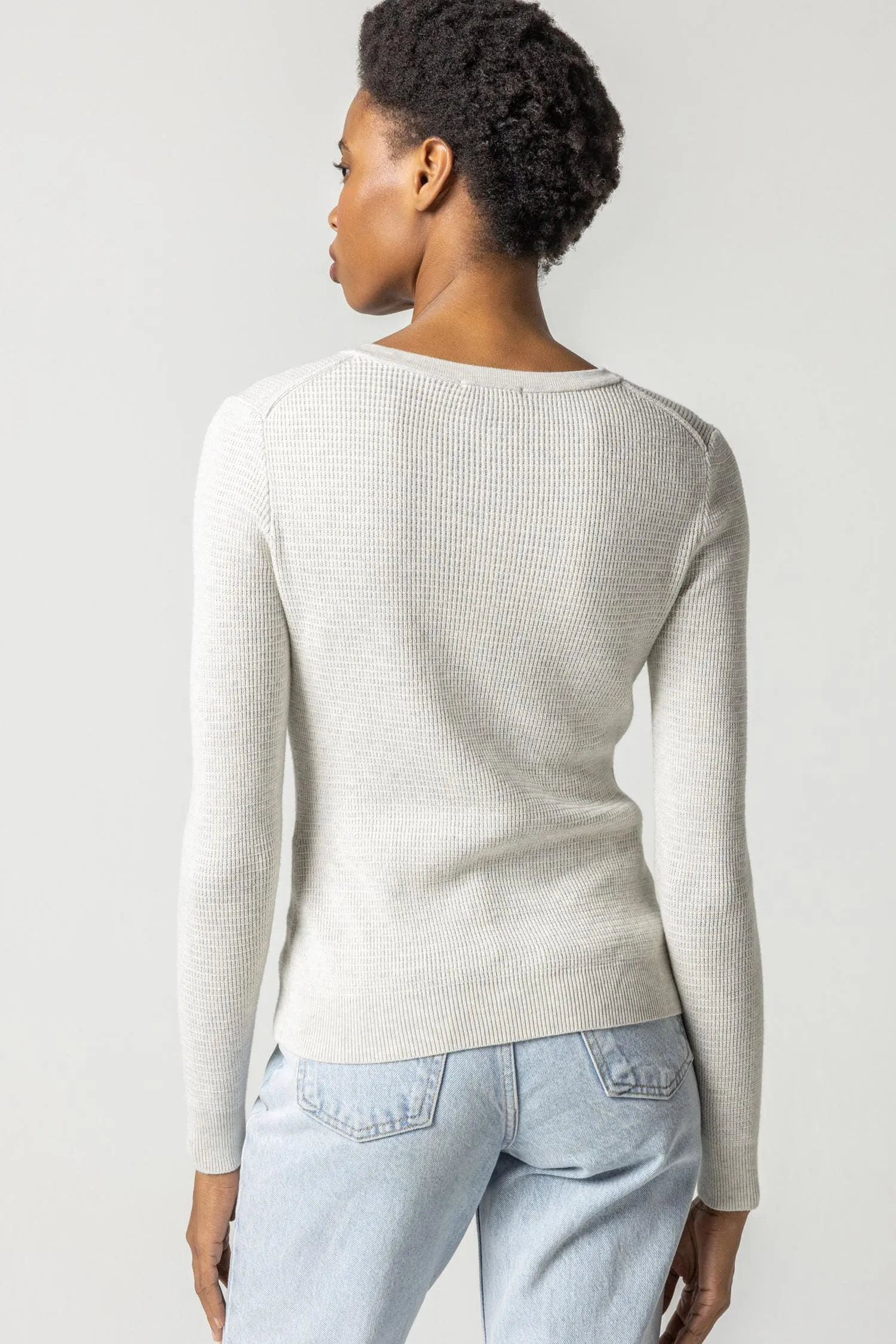 Waffle Henley Sweater sold by Lilla P product image thumbnail 4
