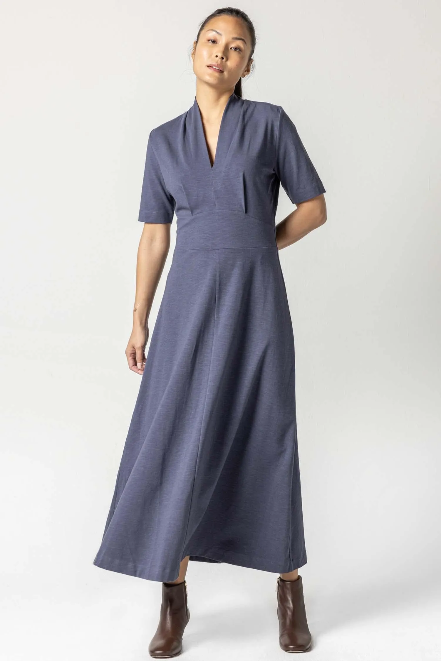 Shawl Collar Maxi Dress sold by Lilla P product image thumbnail 4
