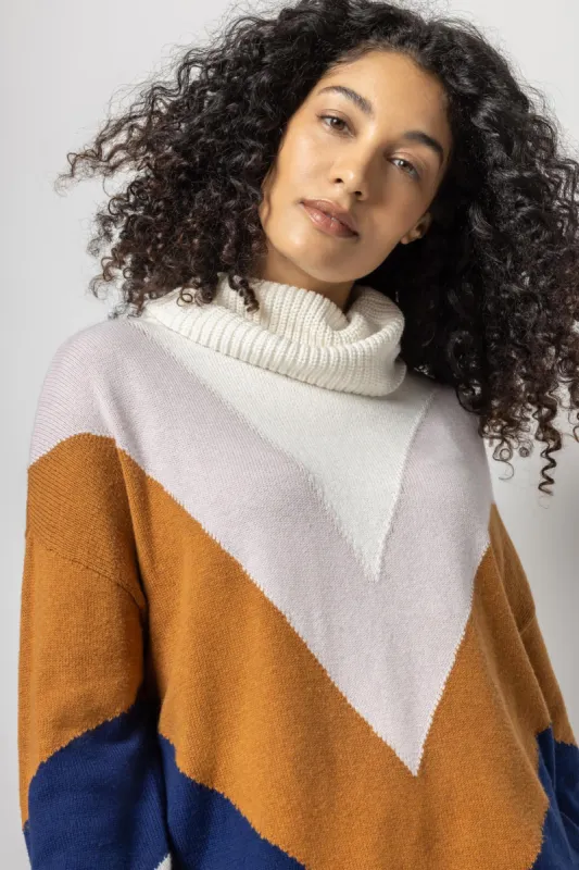 Colorblock Turtleneck Sweater sold by Lilla P