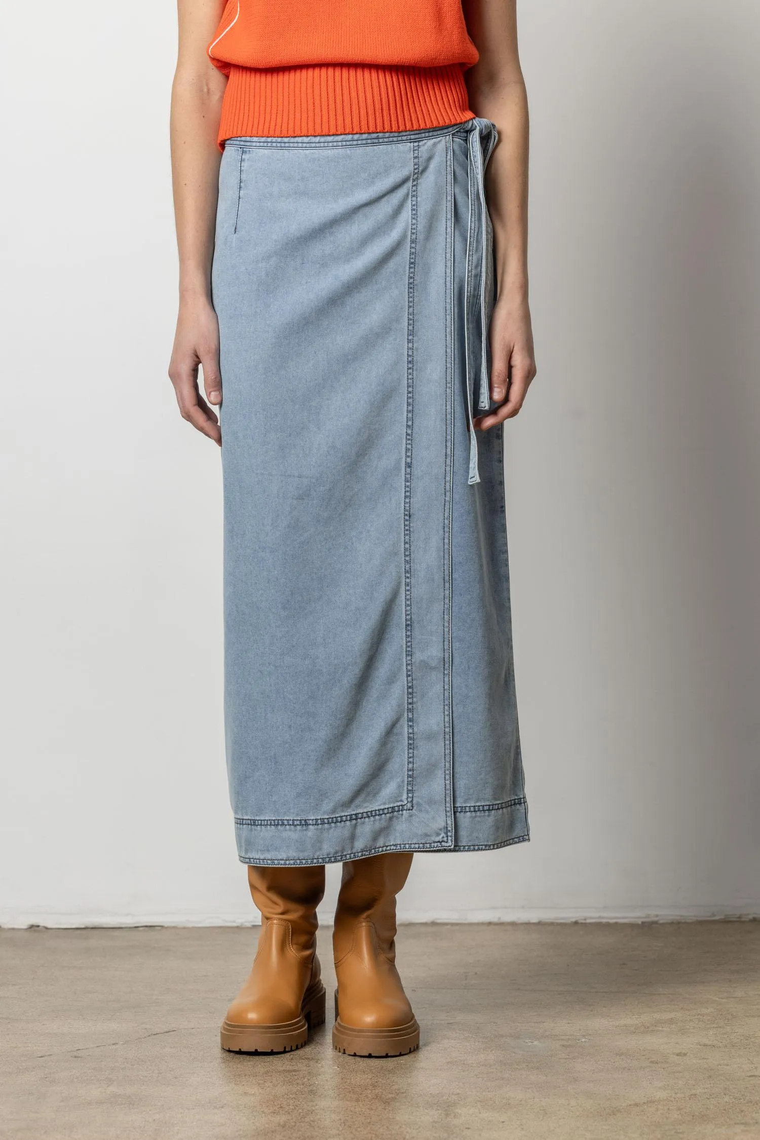 Denim Wrap Skirt sold by Lilla P product image thumbnail 4