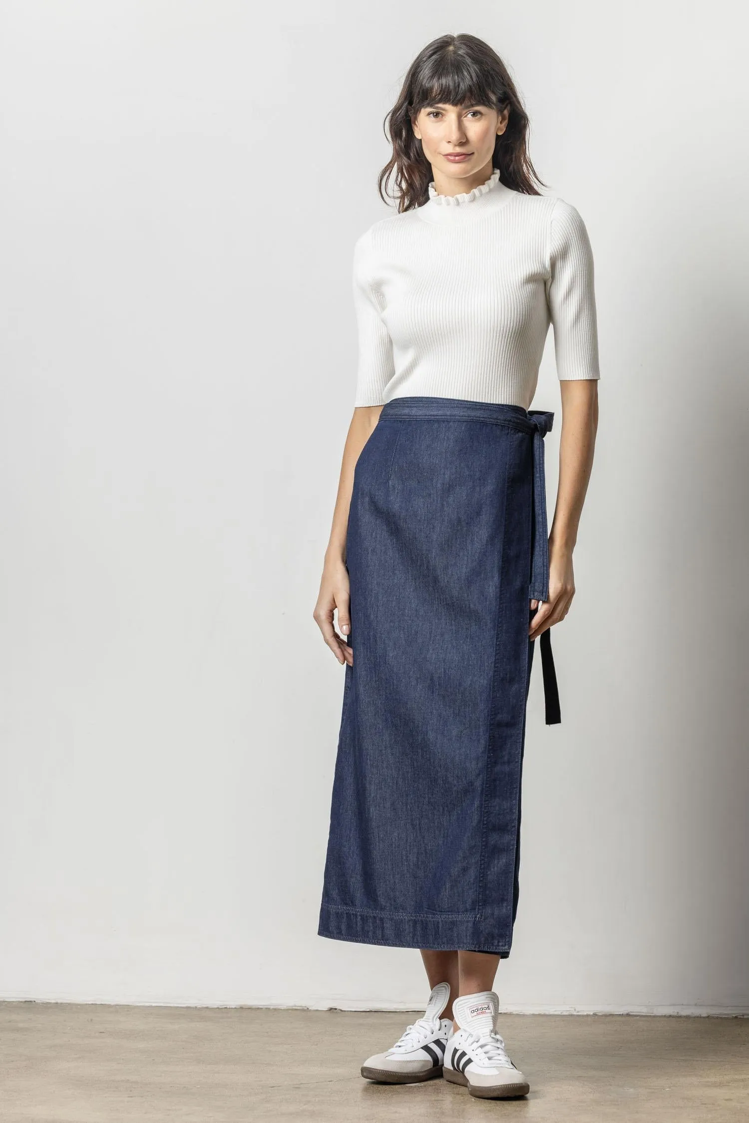 Denim Wrap Skirt sold by Lilla P product image thumbnail 3