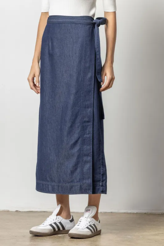 Denim Wrap Skirt sold by Lilla P