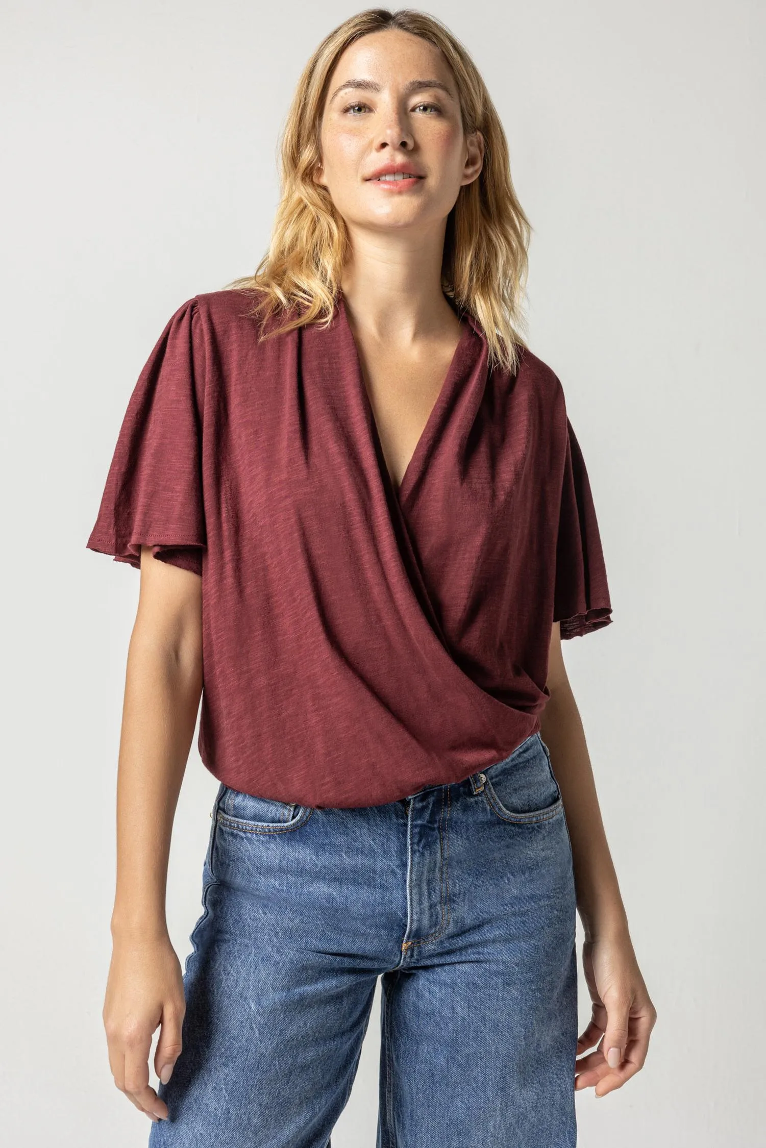Faux Wrap Flutter Sleeve sold by Lilla P product image thumbnail 5