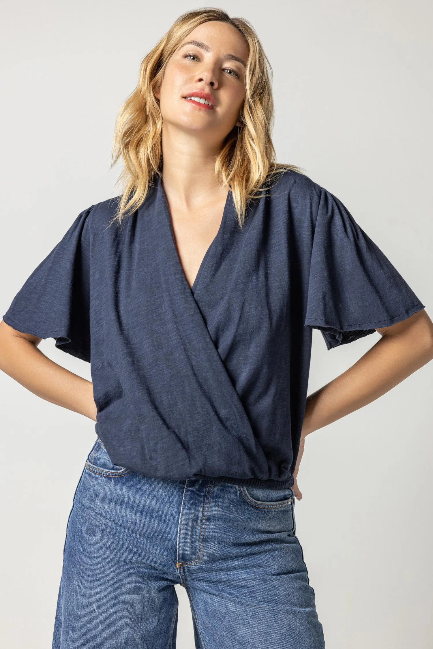 Faux Wrap Flutter Sleeve sold by Lilla P product image thumbnail 3