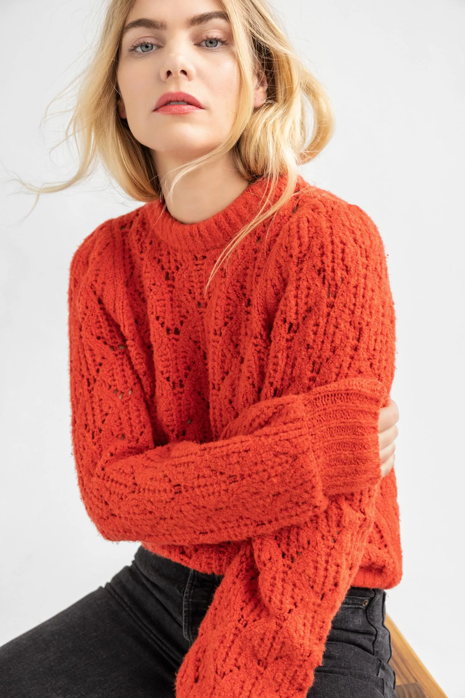 Novelty Stitch Crewneck Sweater sold by Lilla P